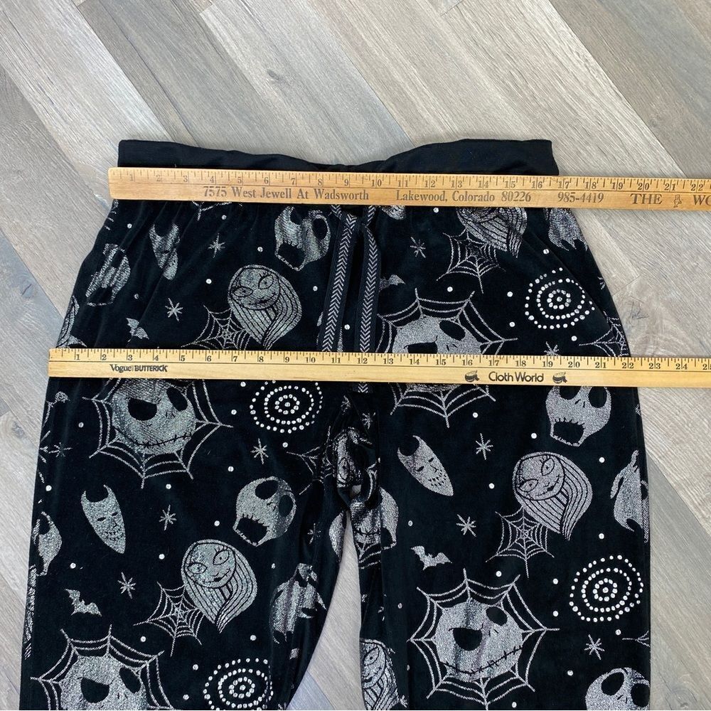 Disney‎ Nightmare Before Christmas Velour Foil Sleep Joggers Black Silver XL - Picture 8 of 8